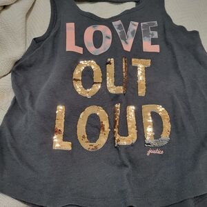 Junk Food Clothing Black and Gold Sequin Tank Top